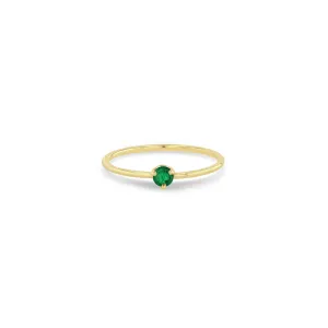 14k Single Prong Emerald Ring
