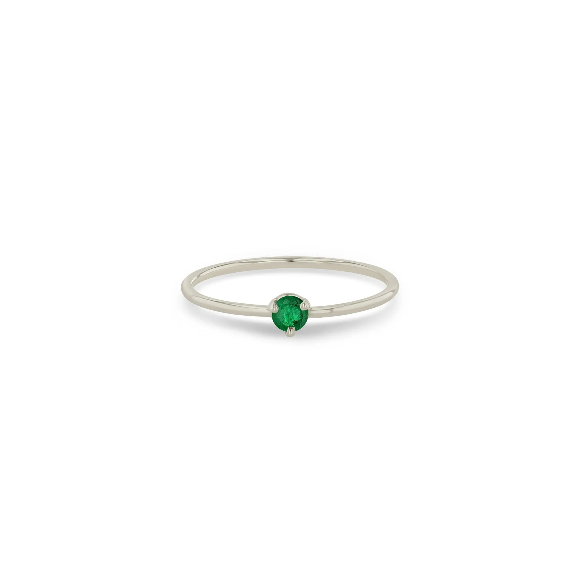 14k Single Prong Emerald Ring