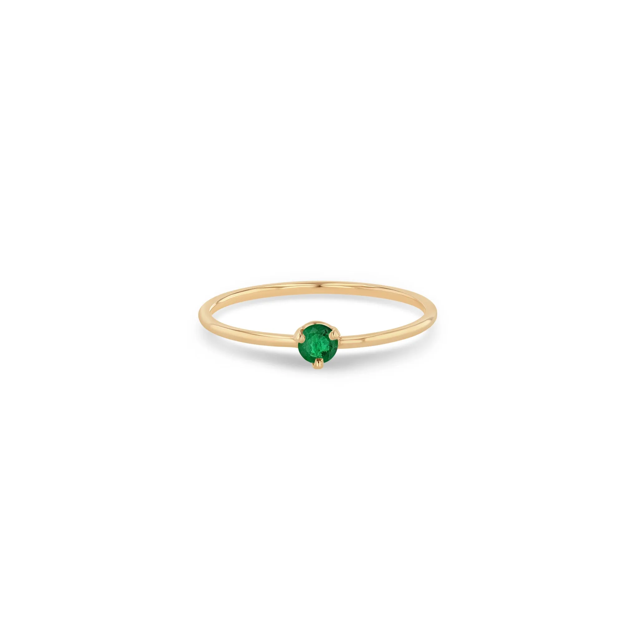 14k Single Prong Emerald Ring