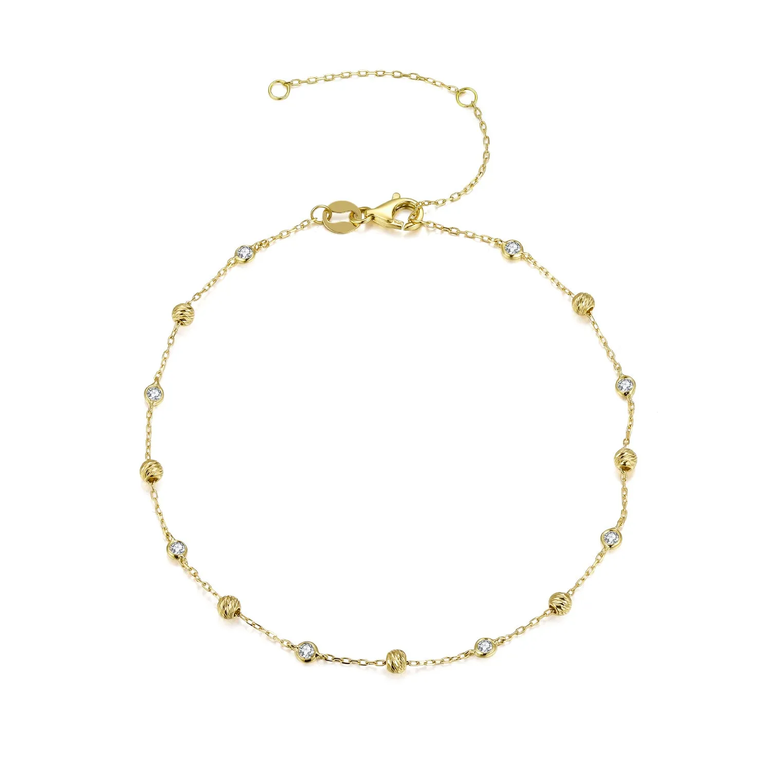 14K Solid Gold Bracelet Exclusively Handcrafted 0.219 Carat Natural Diamond (H-F Color, VS1-VS2 Clarity)
