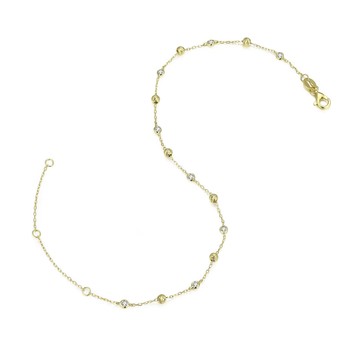14K Solid Gold Bracelet Exclusively Handcrafted 0.219 Carat Natural Diamond (H-F Color, VS1-VS2 Clarity)