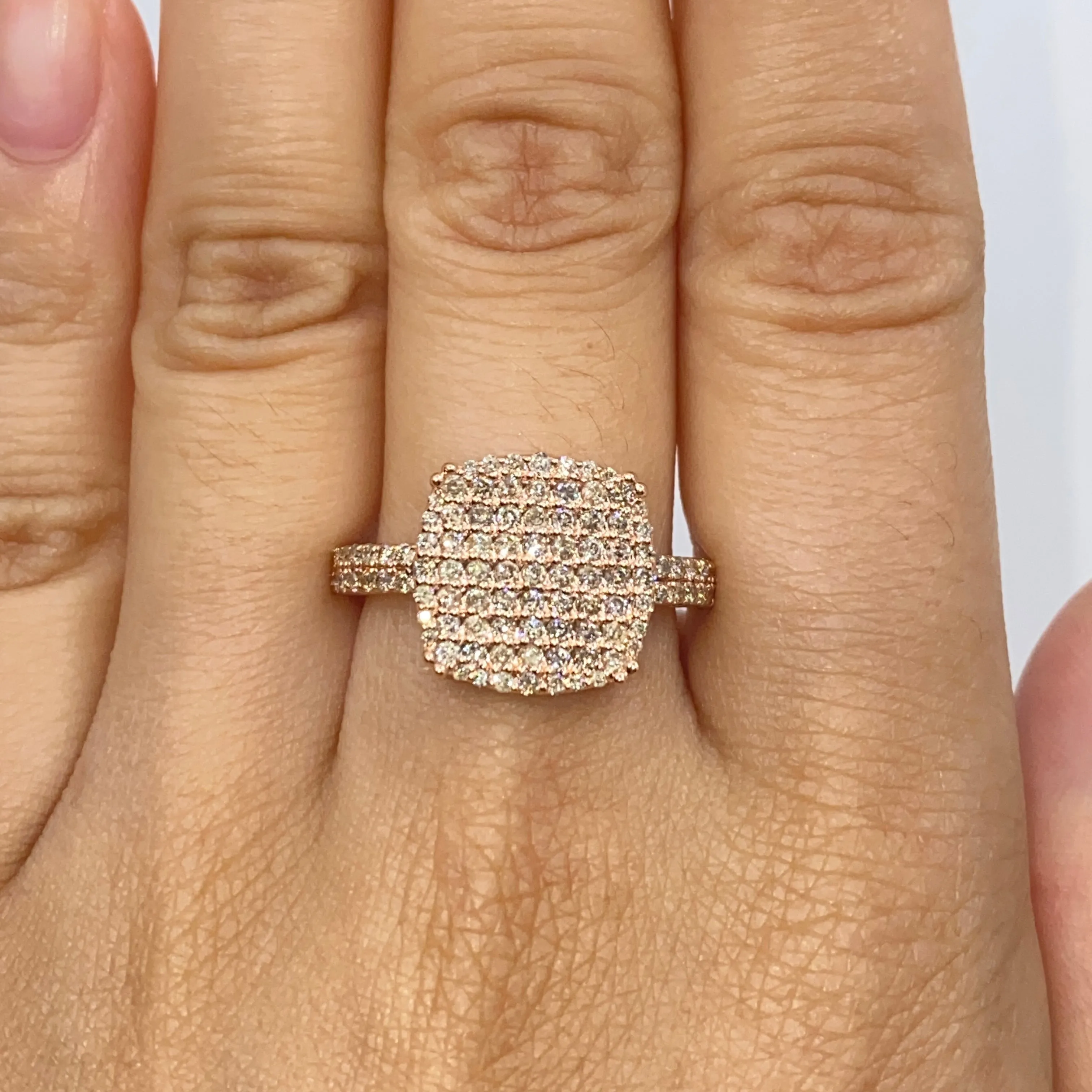 14K Square Diamond Ring