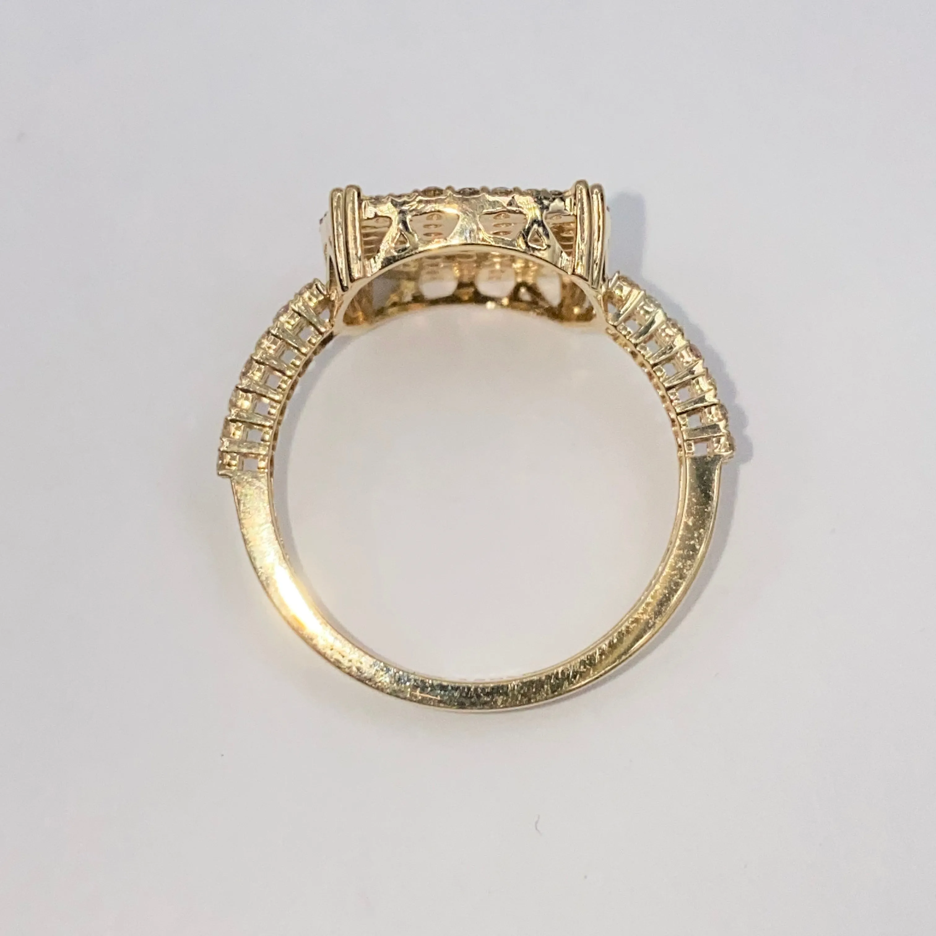 14K Square Diamond Ring