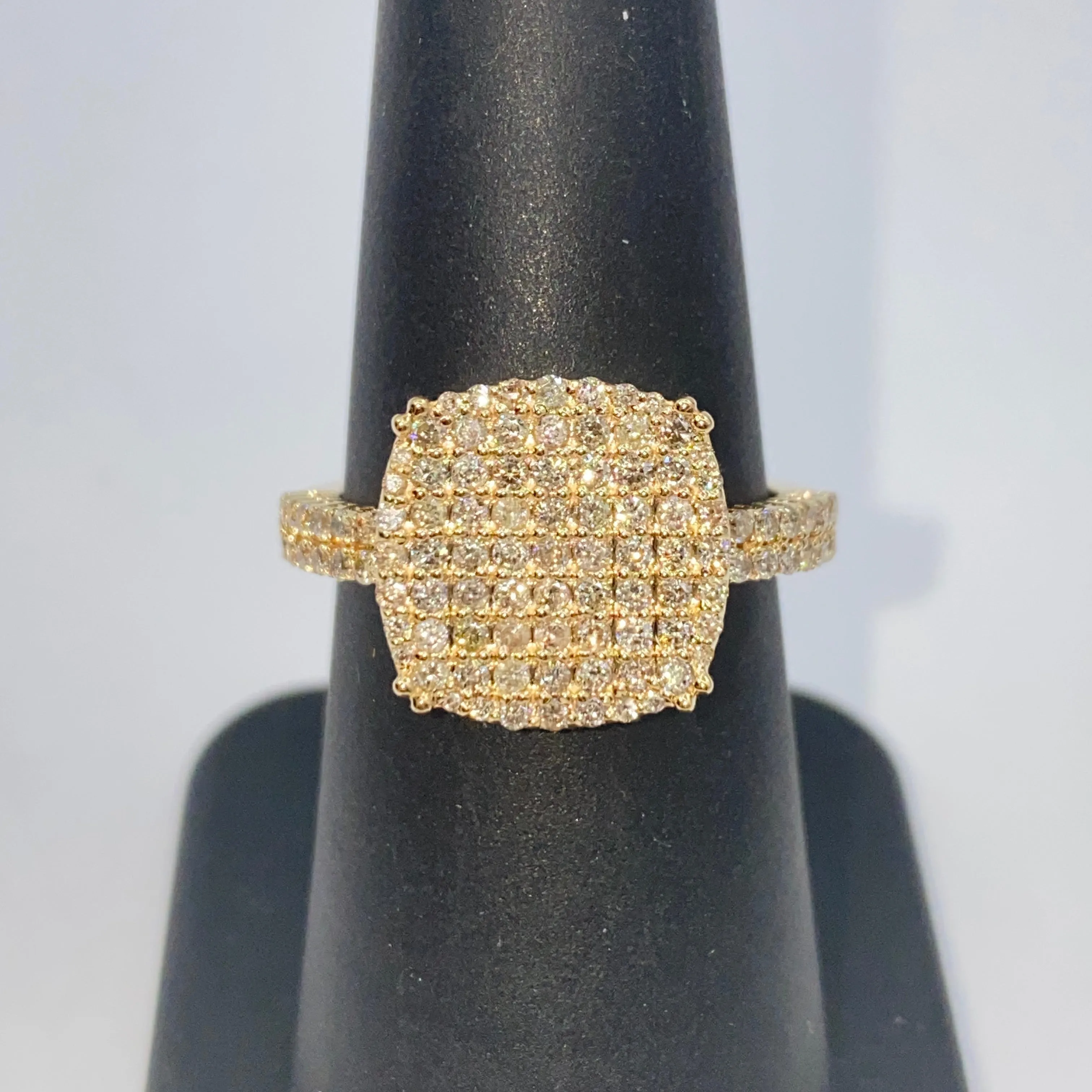 14K Square Diamond Ring