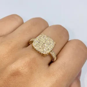 14K Square Diamond Ring