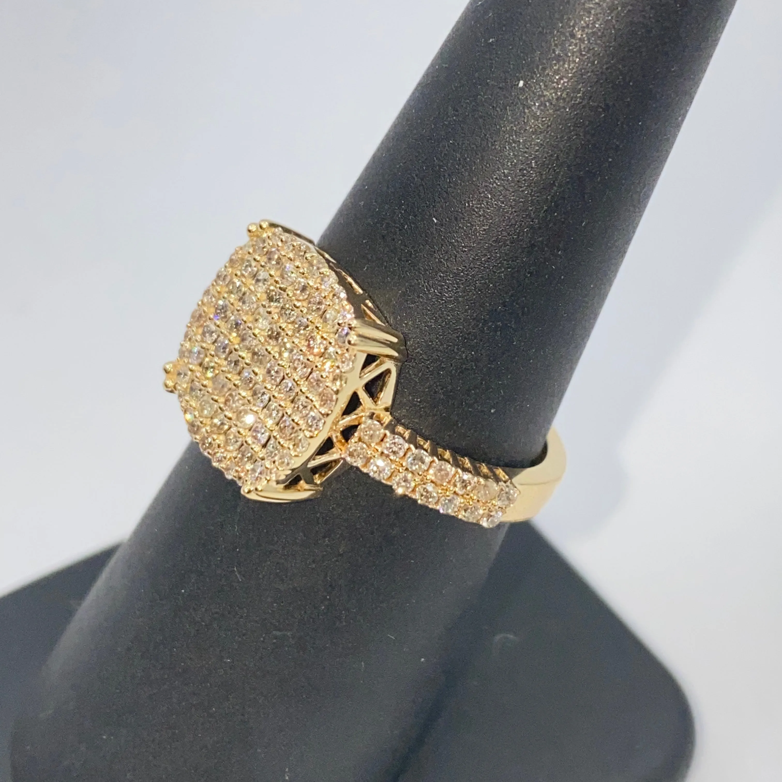 14K Square Diamond Ring