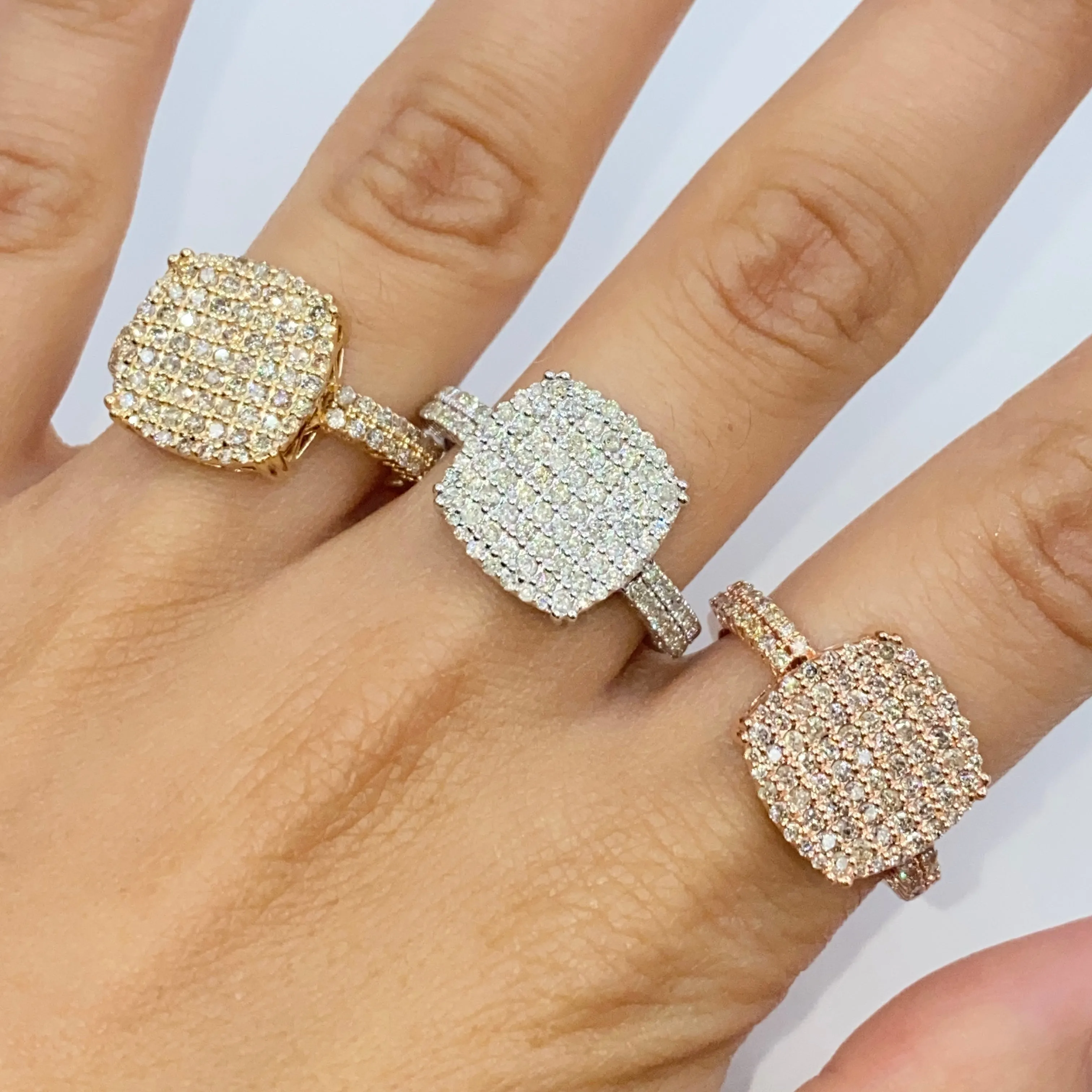 14K Square Diamond Ring