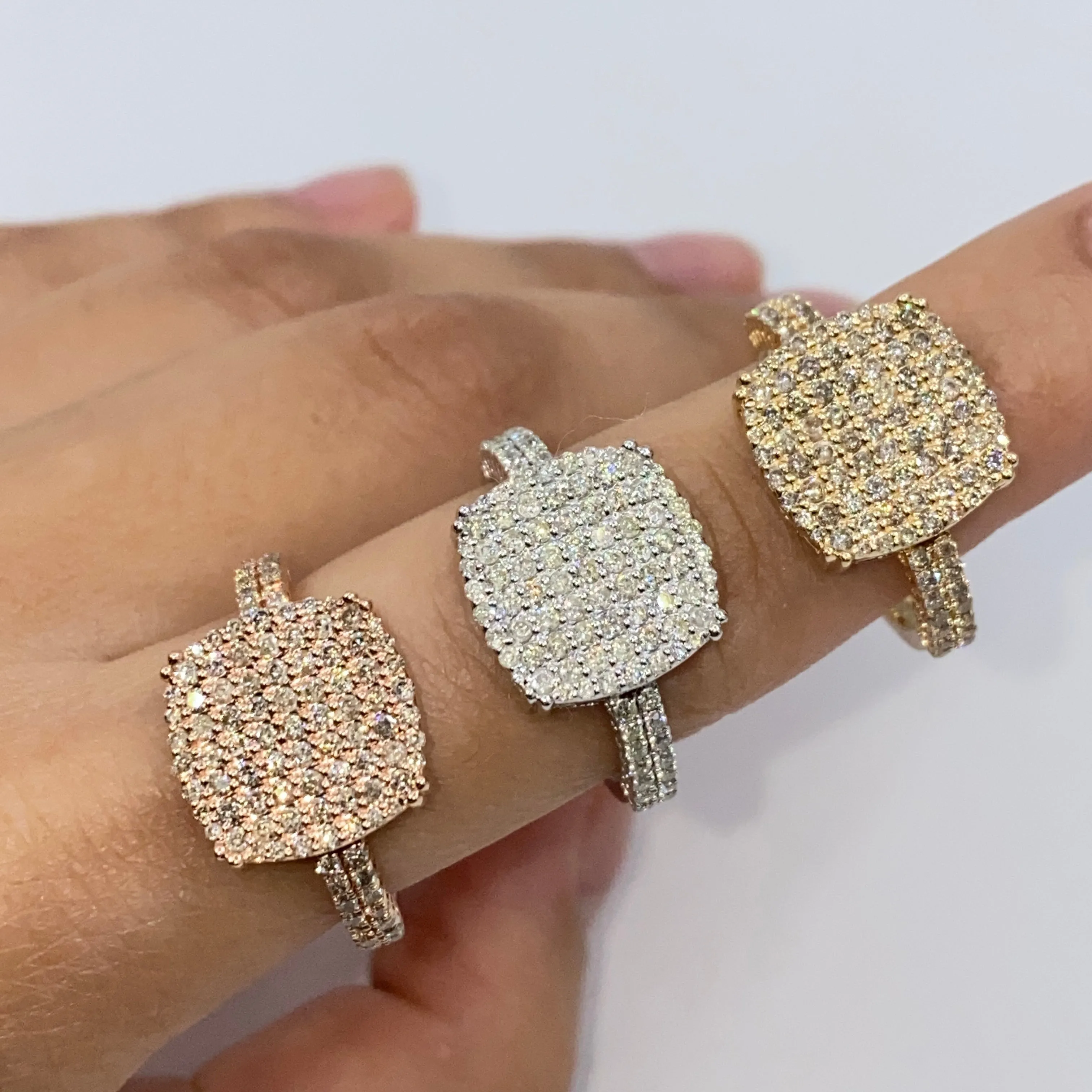 14K Square Diamond Ring
