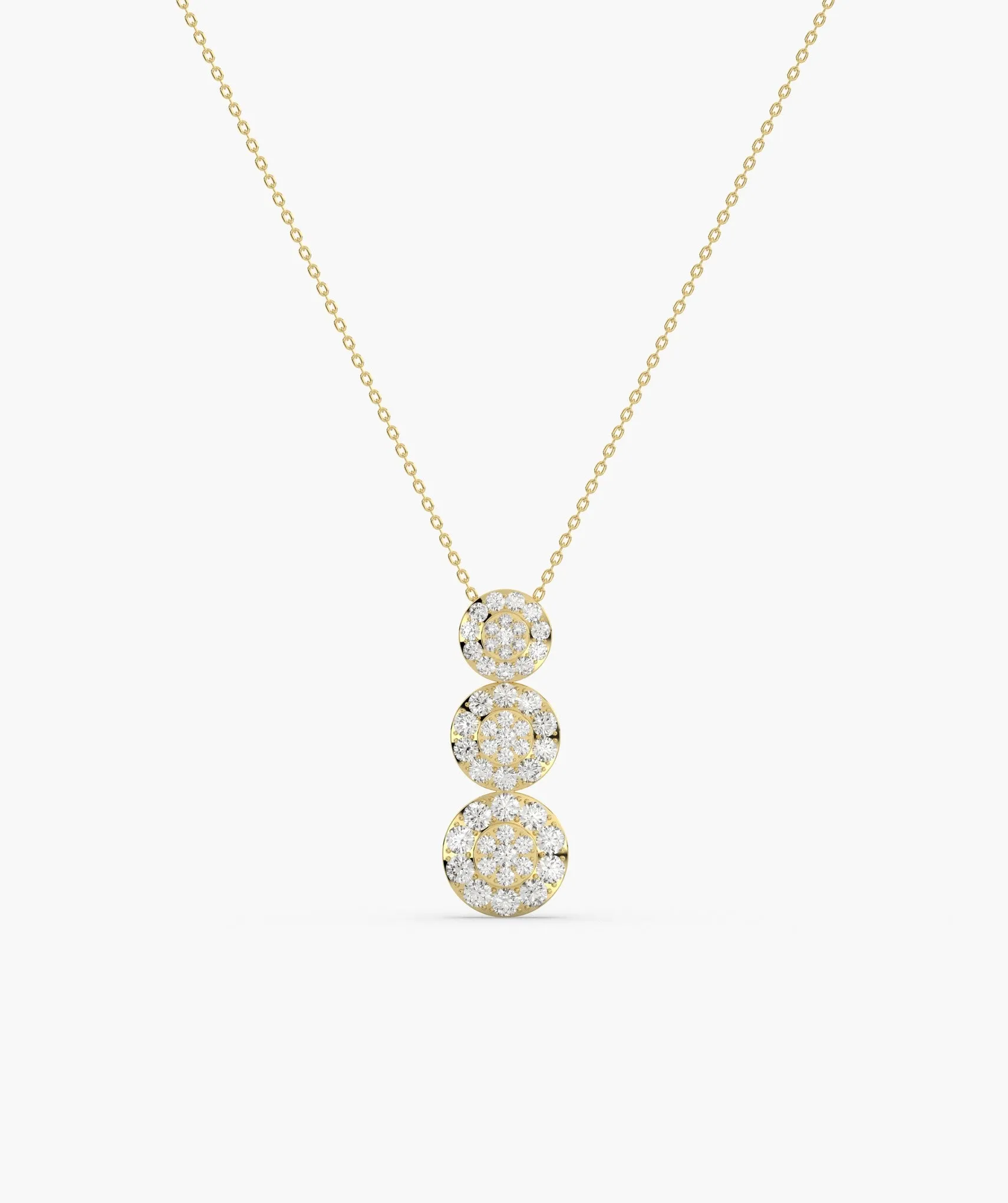 14K Triple Glamour Circle Necklace