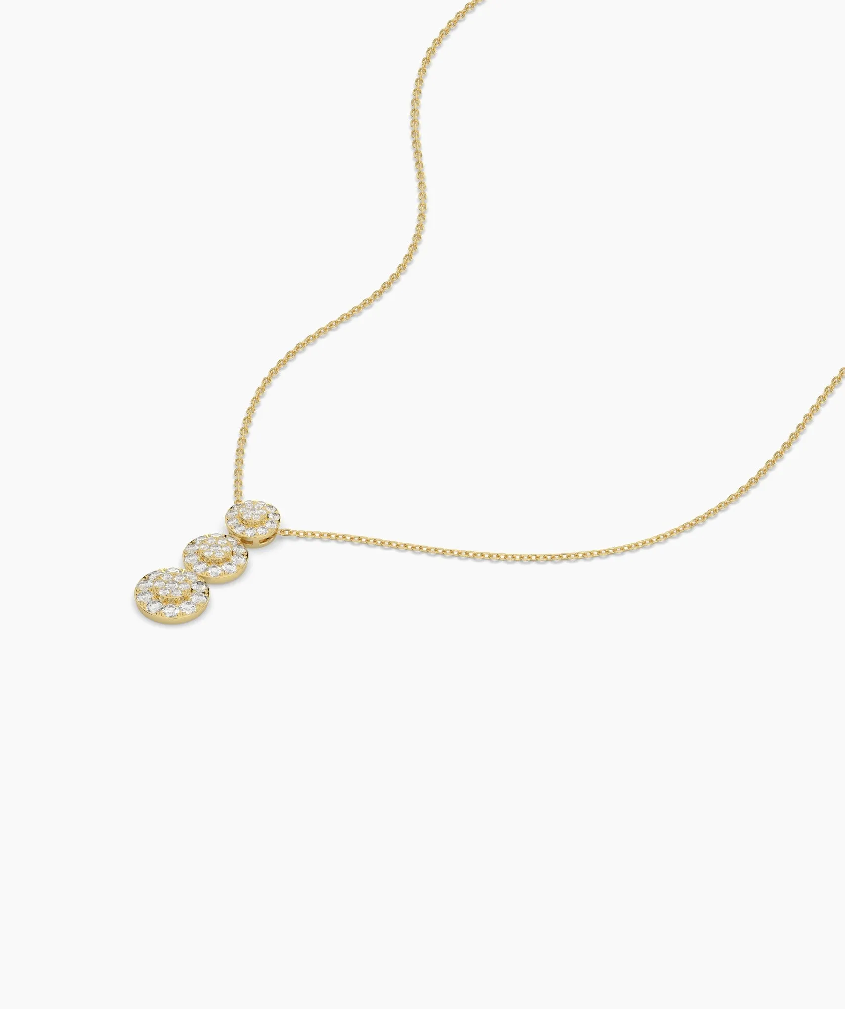 14K Triple Glamour Circle Necklace