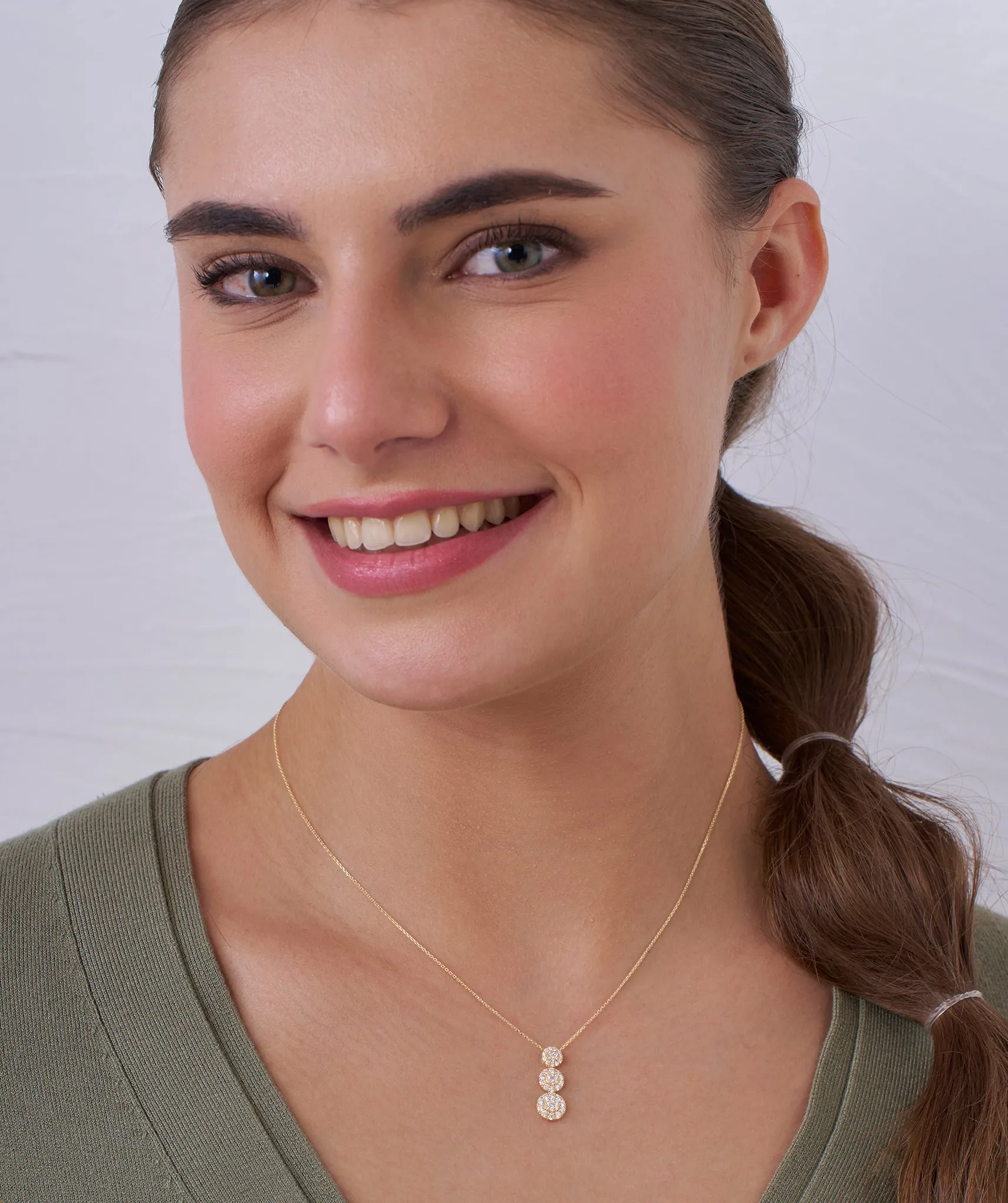14K Triple Glamour Circle Necklace