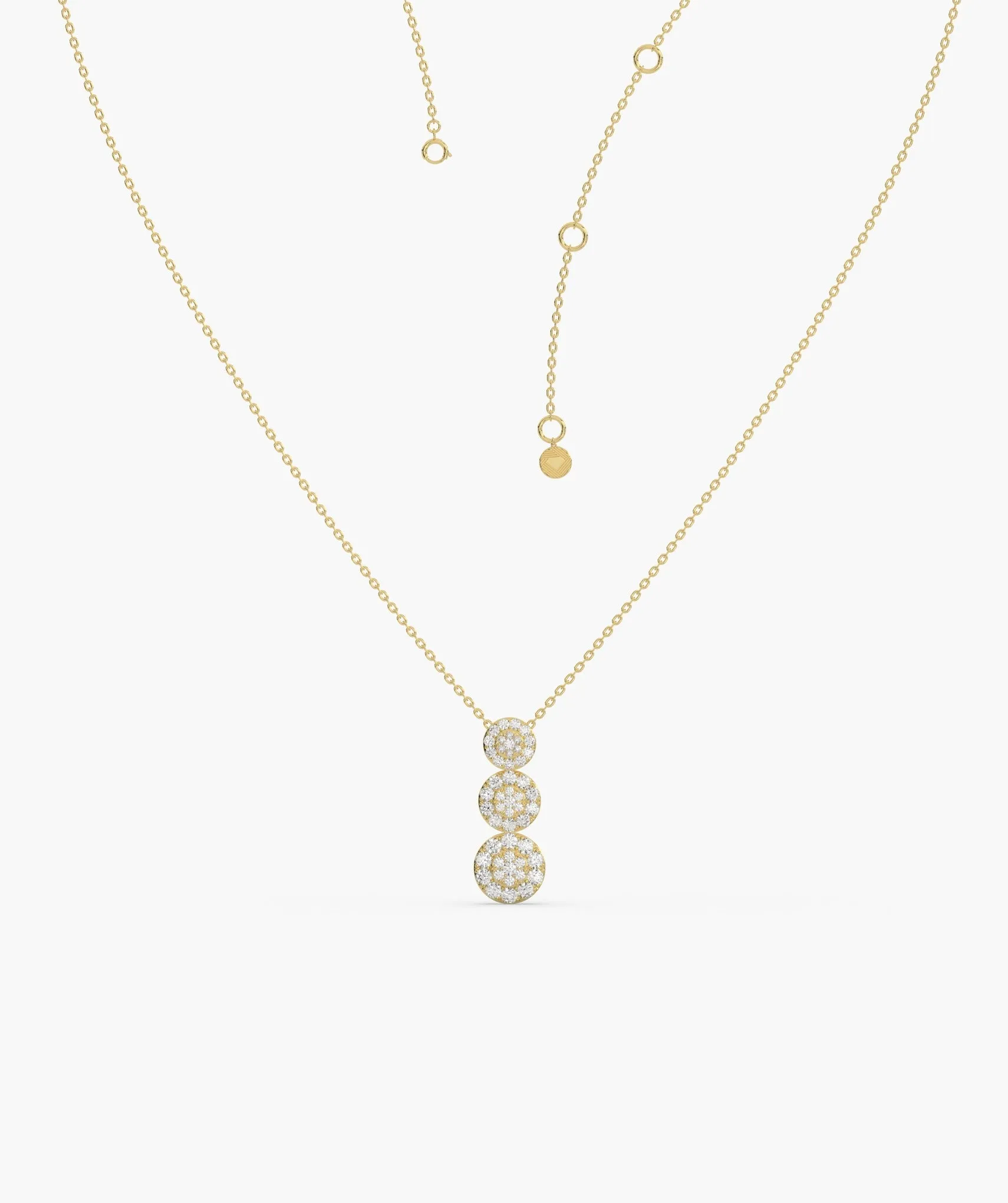 14K Triple Glamour Circle Necklace
