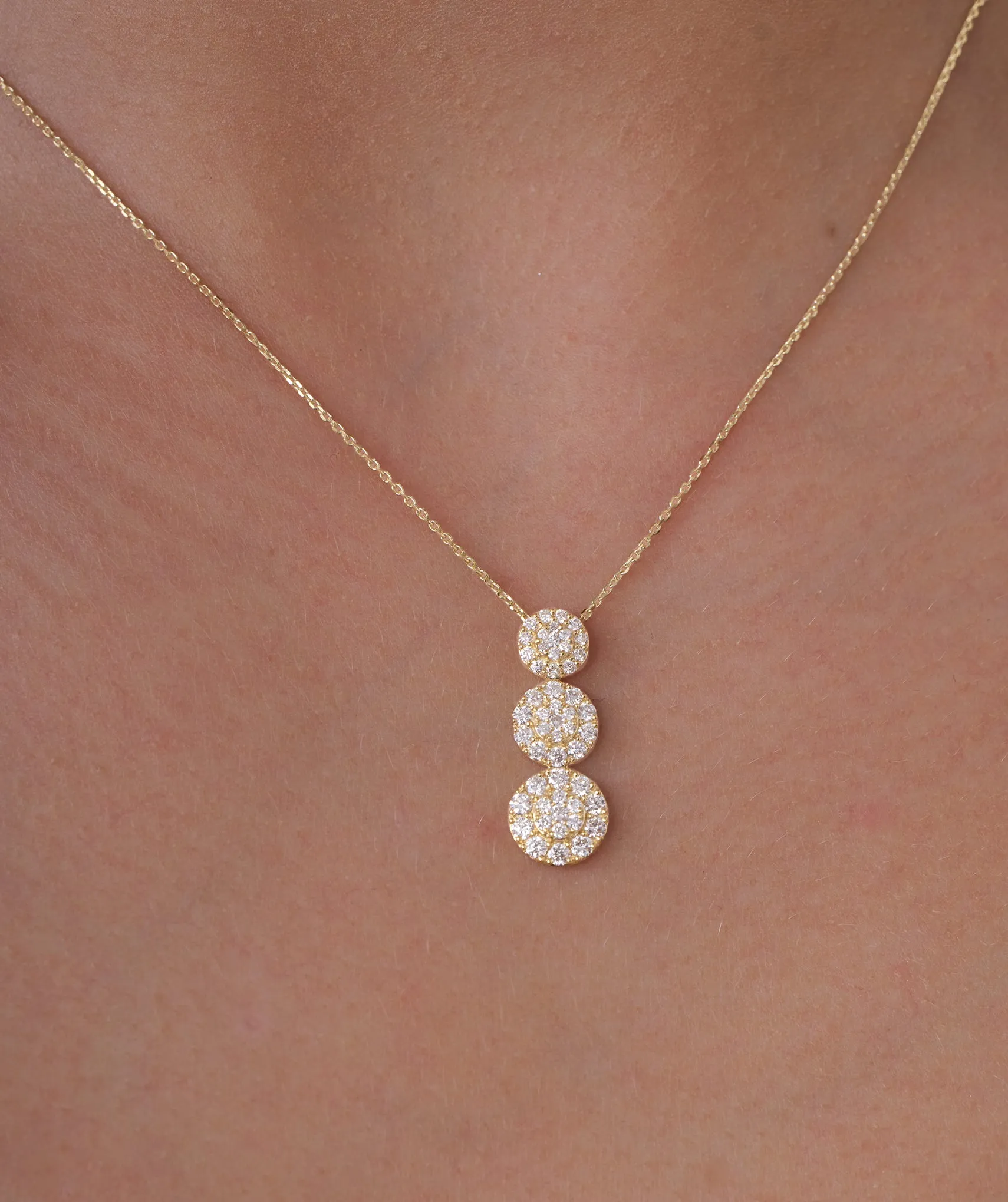 14K Triple Glamour Circle Necklace
