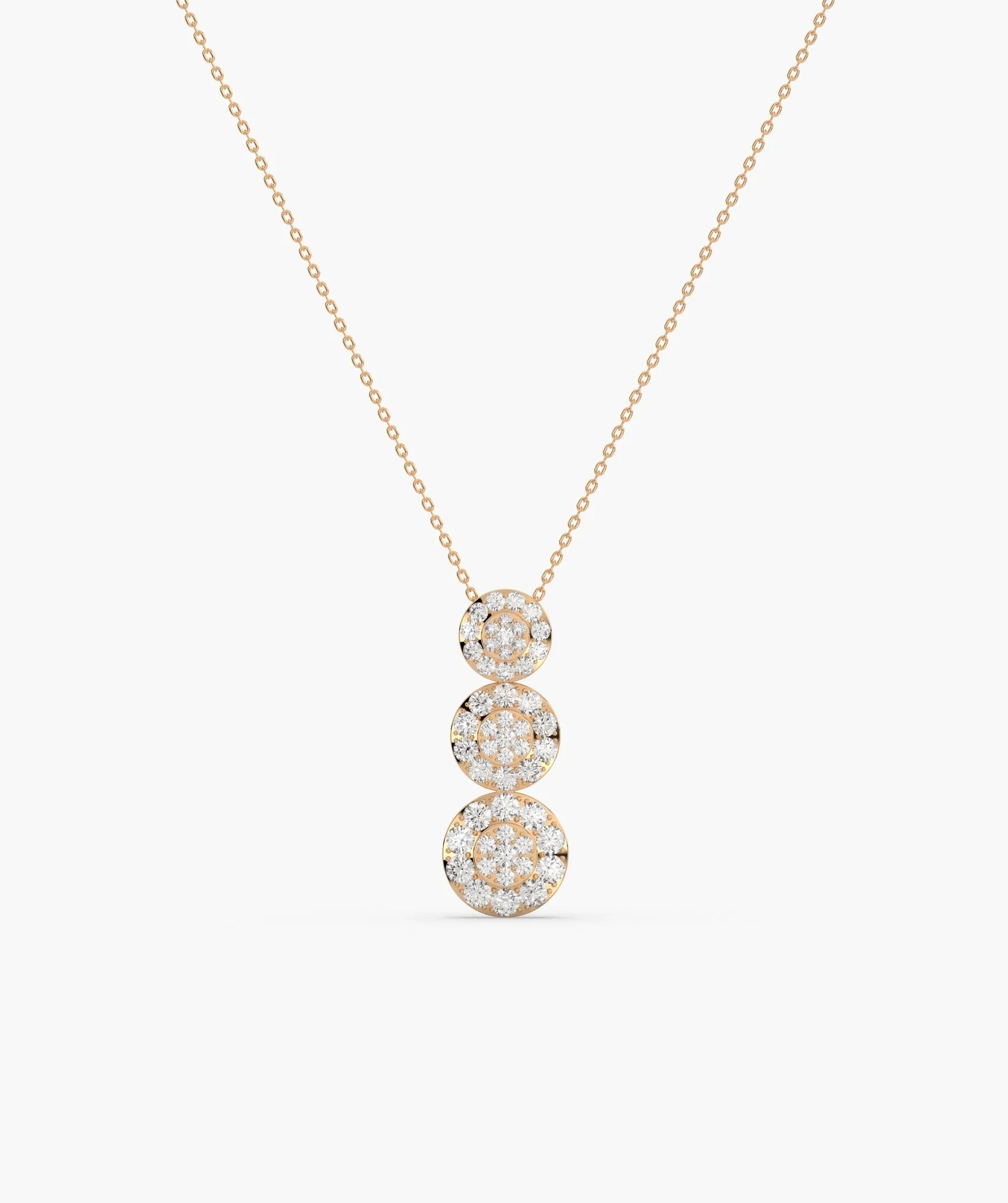14K Triple Glamour Circle Necklace