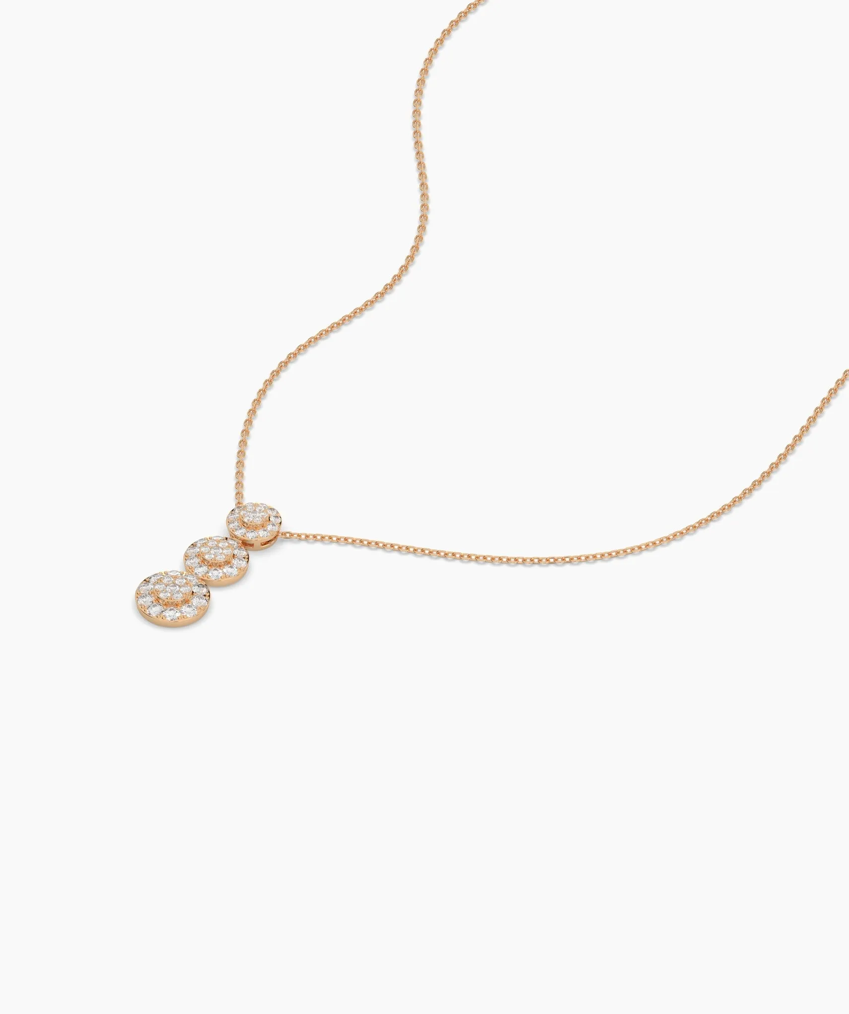 14K Triple Glamour Circle Necklace