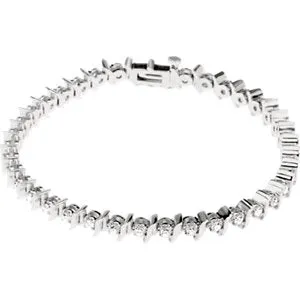 14K White 1 1/2 CTW Diamond Line 7.25" Bracelet