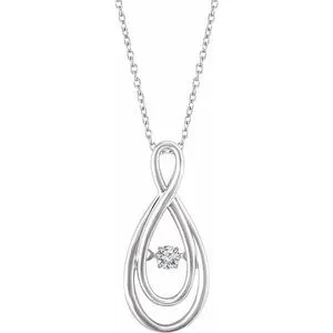 14K White 1/10 CT Mystara Diamond® 18" Necklace
