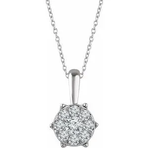 14K White 1/3 CTW Diamond 16-18" Necklace