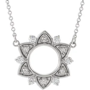 14K White 1/3 CTW Diamond Accented 16" Necklace