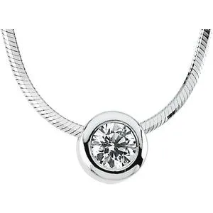 14K White 1/4 CTW Diamond Solitaire 18" Necklace