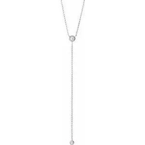 14K White 1/5 CTW Diamond "Y" 15-17" Necklace