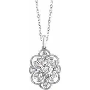 14K White 1/6 CTW Diamond 16-18" Necklace