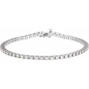 14K White 2 1/4 CTW Natural Diamond Line 7 1/4" Bracelet