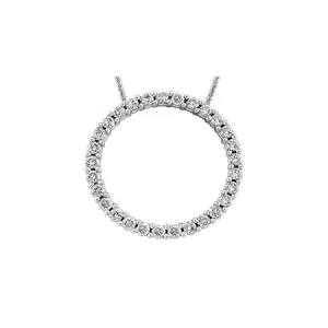 14K White Gold (0.50ct) Diamond Circle of Love Pendant