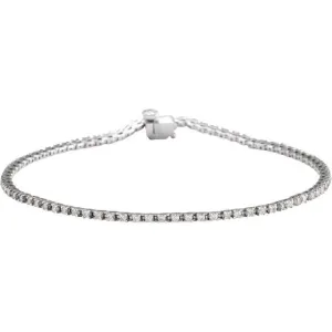 14K White Gold 1 CTW Natural Diamond Line 7 1/4" Bracelet