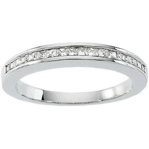 14k White Gold 1/3 CTW Diamond Band, Size 7