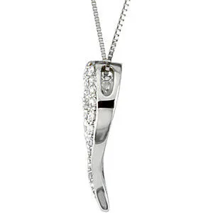 14k White Gold 1/4 CTW Diamond Heart 18" Necklace