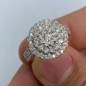 14K White Gold Circle Diamond Engagement Ring