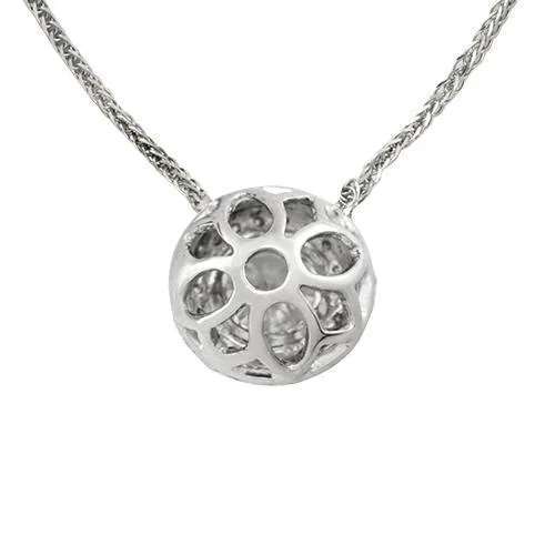 14k White Gold Clarity Enhanced Round Diamond Pendant 1.58 Ctw