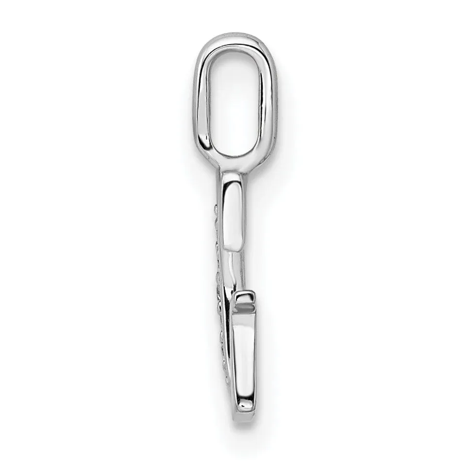 14K White Gold Diamond 0.025-CT Letter G Initial Charm Pendant