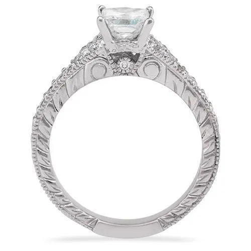 14k White Gold Diamond Engagement Ring 1.25 Ctw