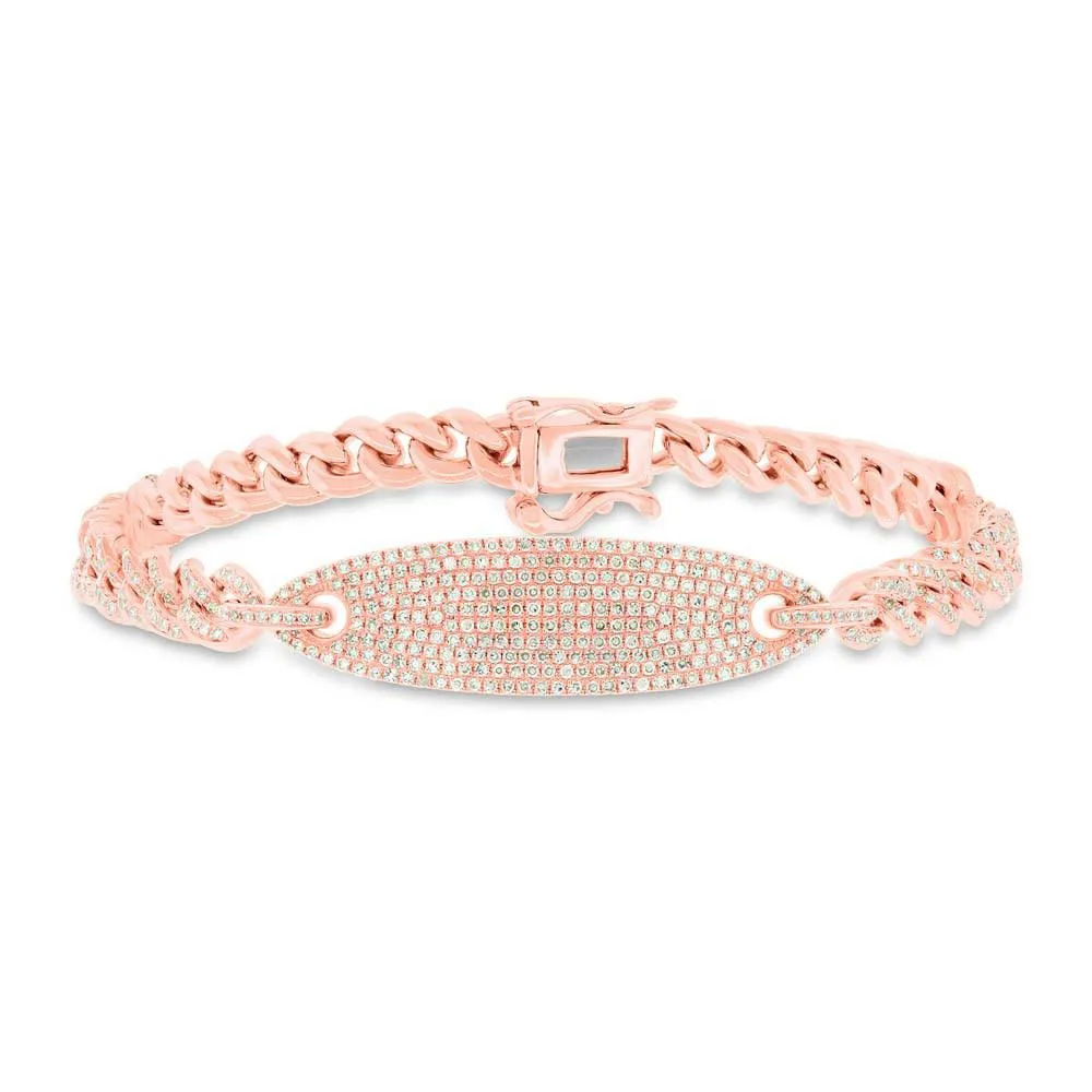 14k White Gold Diamond Link Bracelet