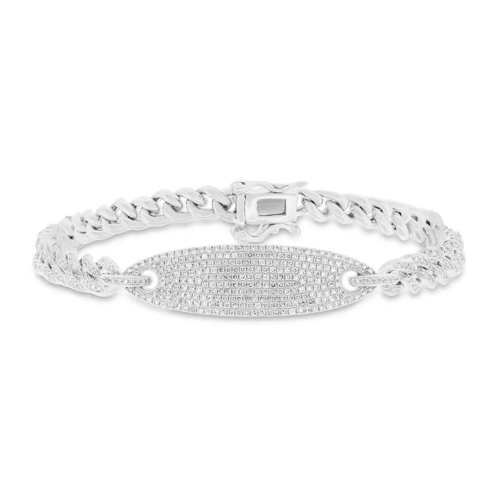 14k White Gold Diamond Link Bracelet