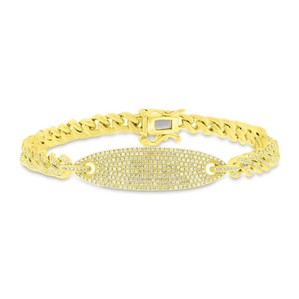 14k White Gold Diamond Link Bracelet