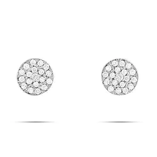 14k White Gold Diamond Stud Cluster Earrings 0.75 Ctw