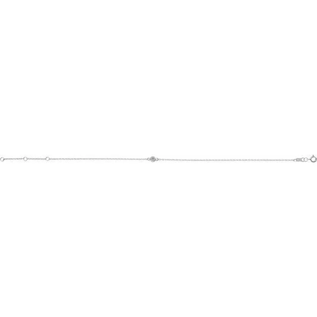 14K White Gold Natural White Gold Sapphire Bezel-Set Solitaire 6 1/2-7 1/2" Bracelet