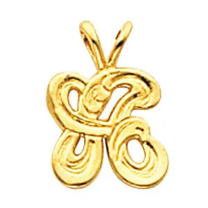 14k White Gold "S" Small Initial Pendant