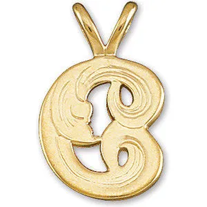 14k White Gold "S" Small Initial Pendant