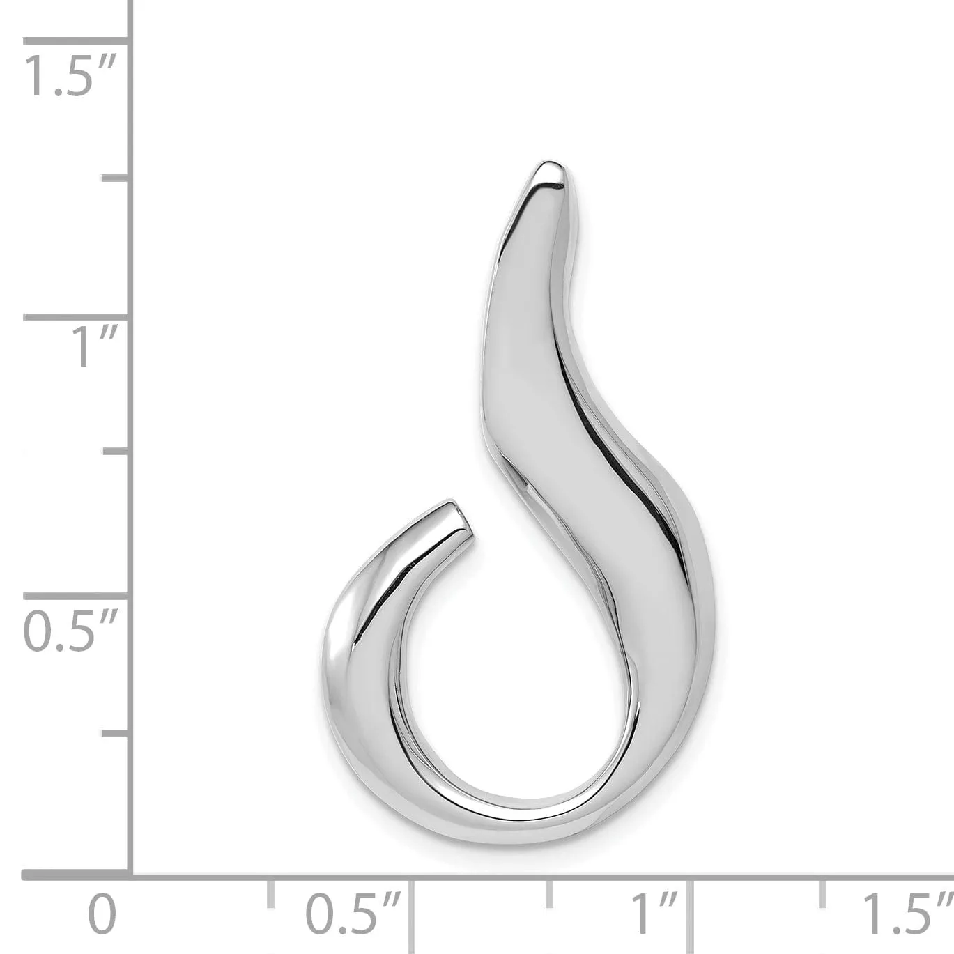 14k White Gold Reversible Omega Slide Pendant
