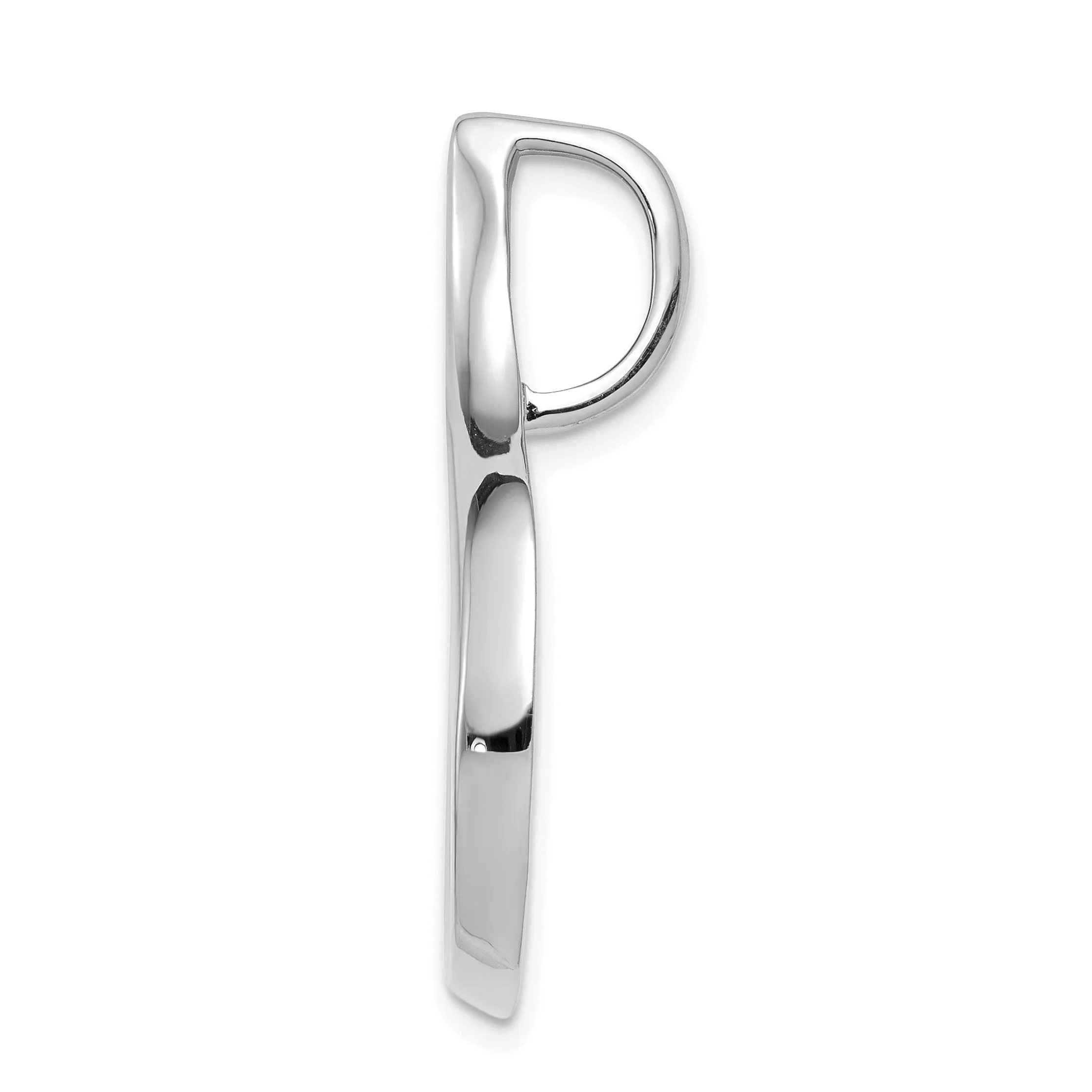 14k White Gold Reversible Omega Slide Pendant