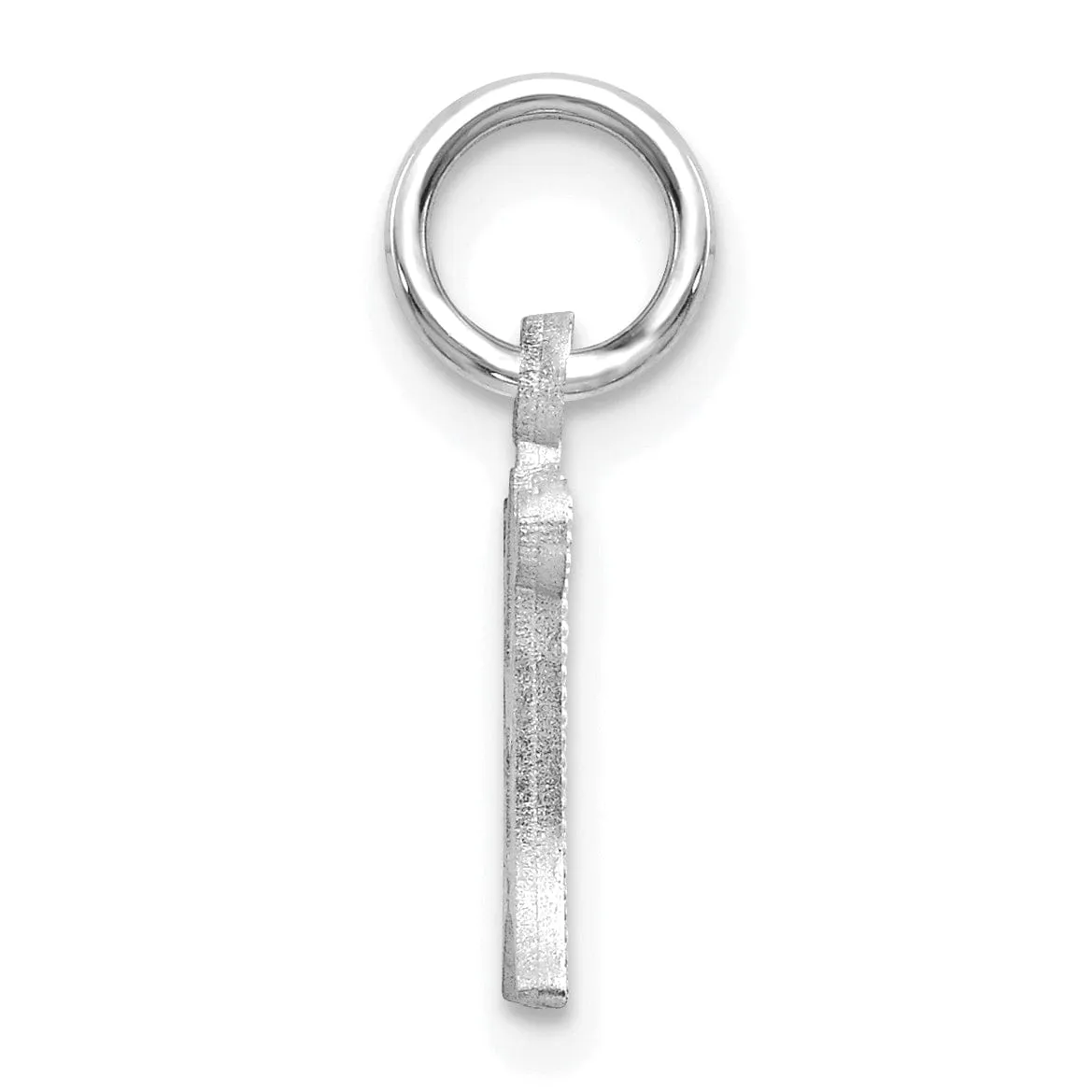 14k White Gold  Small Script Design Letter H Initial Charm Pendant