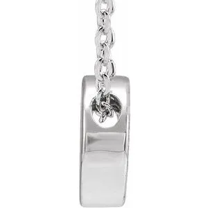 14K White Initial D Slide Pendant 16-18" Necklace