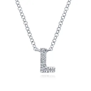 14K White Natural Diamond 17.5 inch Necklace