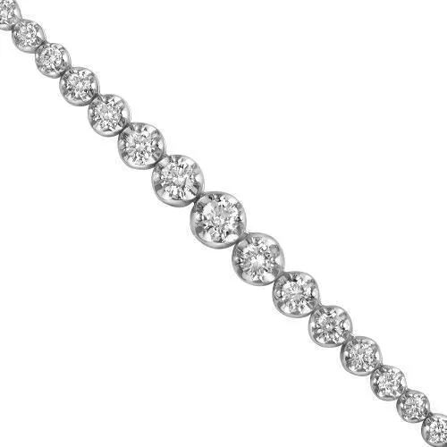 14K White Solid Gold Womens Diamond Necklace 6.25 Ctw