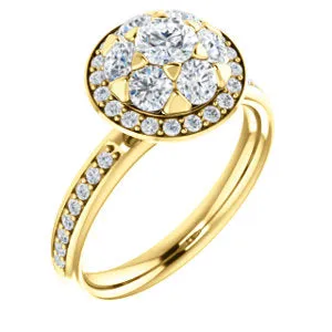 14K Yellow 1 1/8 CTW Diamond Engagement Ring
