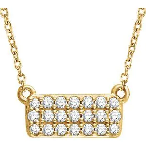 14K Yellow 1/6 CTW Diamond Cluster 16-18" Necklace
